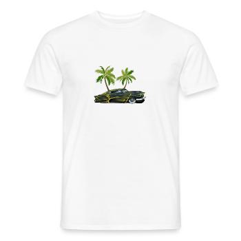 Palm tree vintage car hot rod old american - Men's T-Shirt - white - Front - AI Model Male 178 dark (178cm)