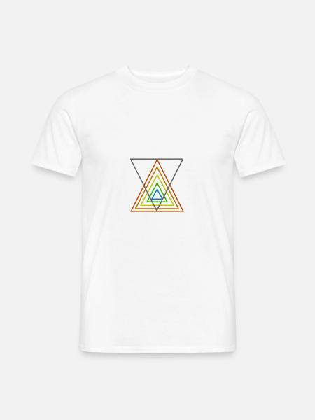buntes Dreieck - Männer T-Shirt - Weiß