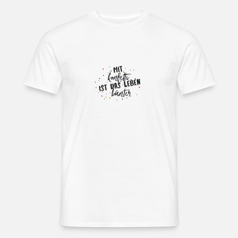Mit Konfetti ist das Leben bunter - Männer T-Shirt - Weiß
