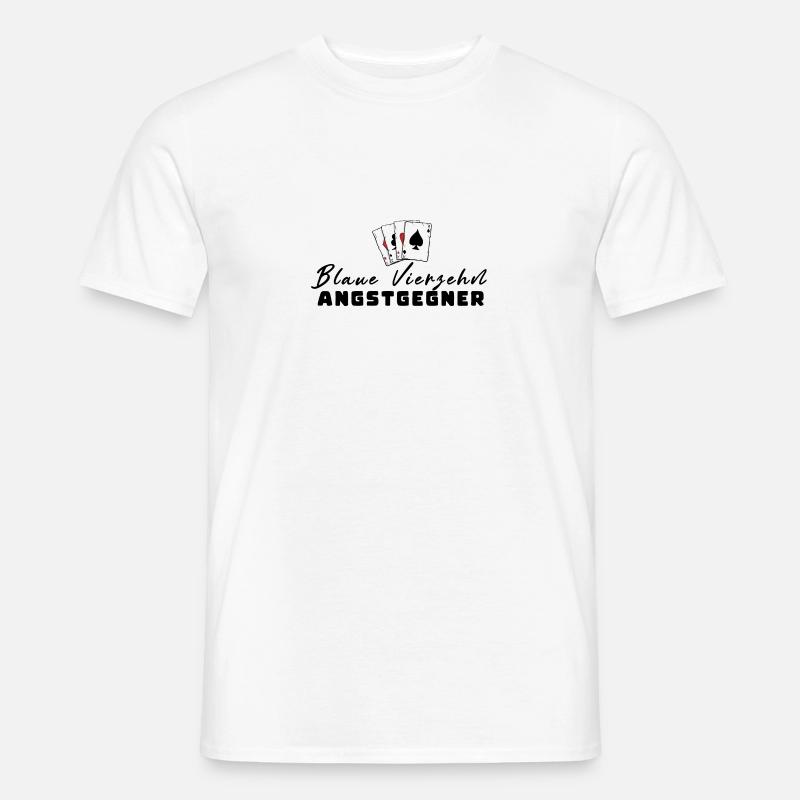 Blaue Vierzehn Angstgegner - Männer T-Shirt - Weiß