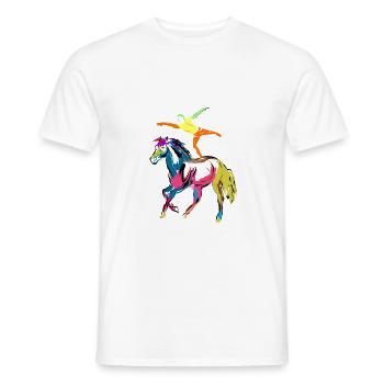 Cheval sauteur - T-shirt homme - blanc - Devant - AI Model Male 178 dark (178cm)