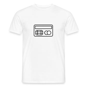 Carte de crédit - T-shirt homme - blanc - Devant - AI Model Male 178 dark (178cm)
