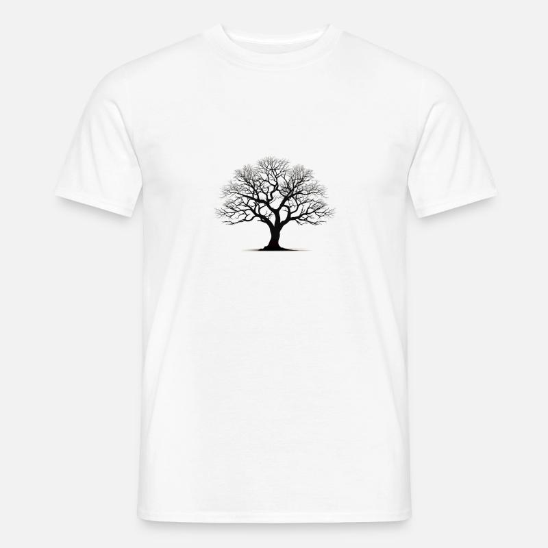 Einfache Baum Silhouette - Männer T-Shirt - Weiß