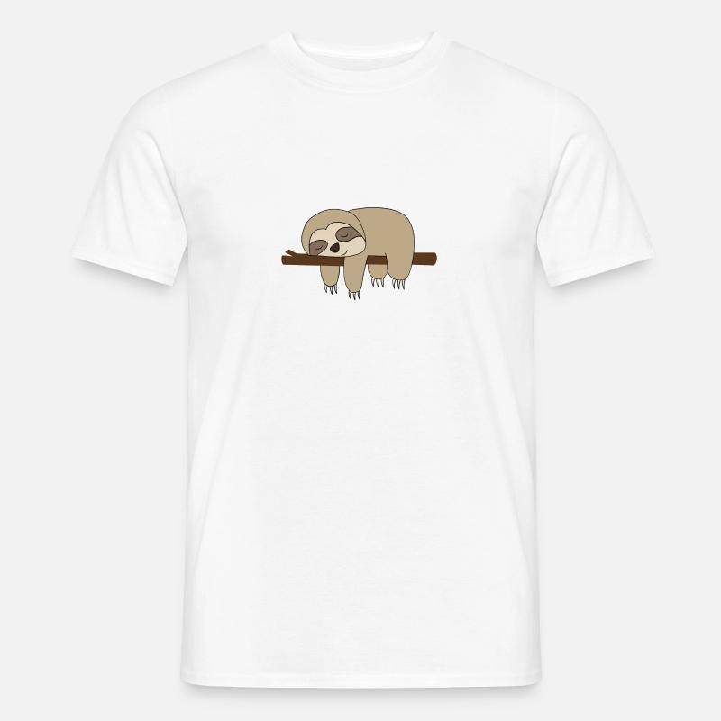 Sleeping Sloth Comic Gift Idea - Men's T-Shirt - white