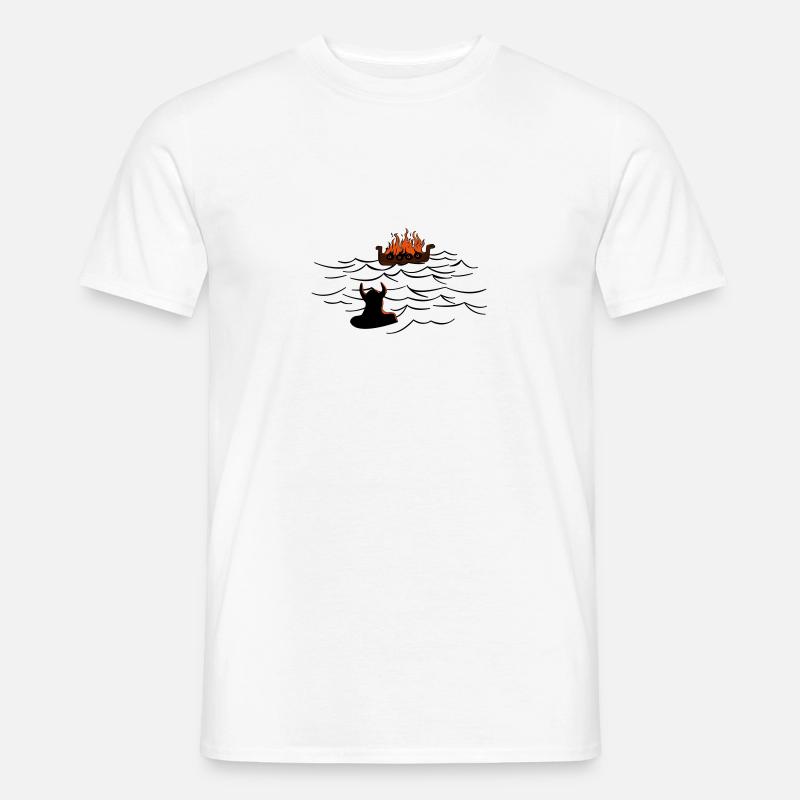 Wikinger-Beerdigung - Männer T-Shirt - Weiß