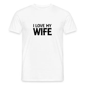 I love my wife - T-shirt homme - blanc - Devant - AI Model Male 178 dark (178cm)