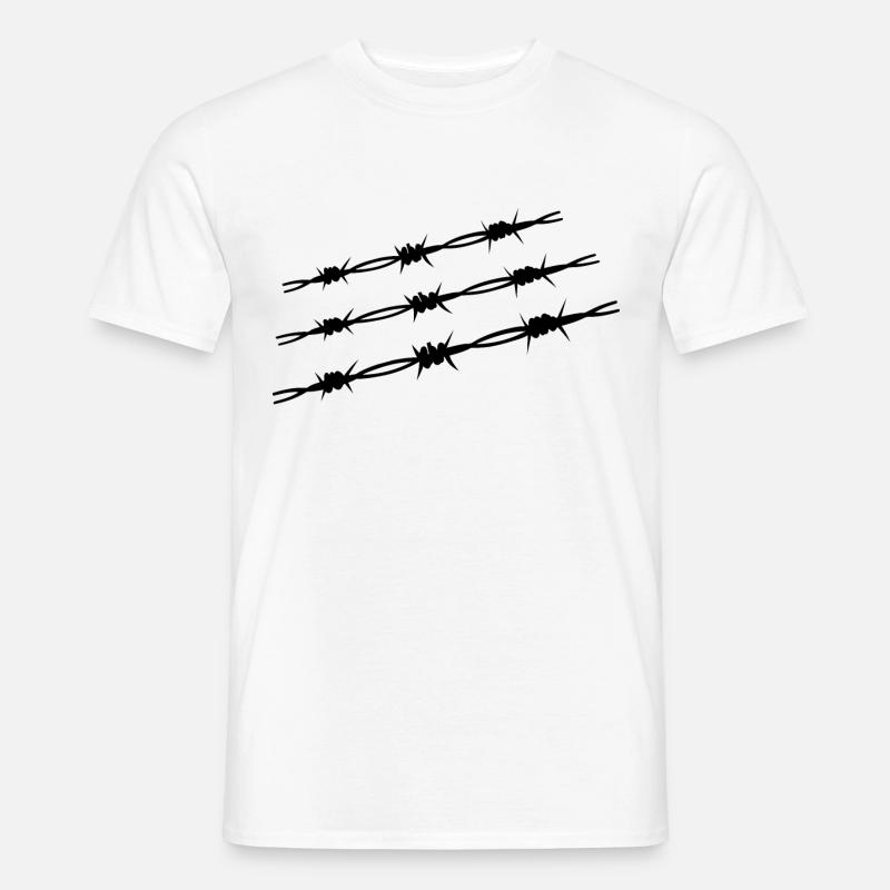 Stacheldraht 3 - Männer T-Shirt - Weiß
