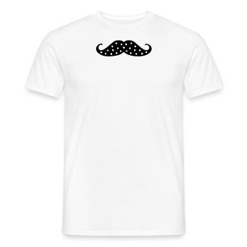 moustache à petit pois - T-shirt homme - blanc - Devant - AI Model Male 178 dark (178cm)