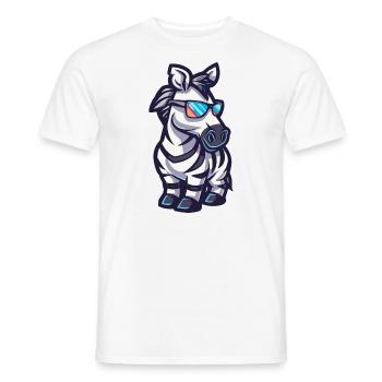 Zebra Cool Comic - Men's T-Shirt - white - Front - AI Model Male 178 dark (178cm)