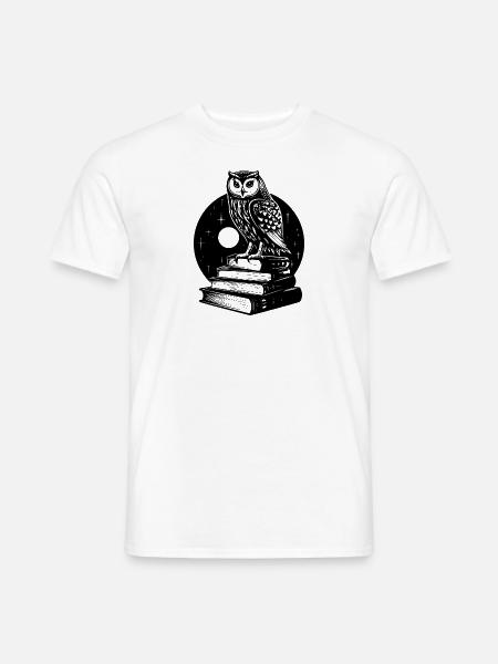 Eule Buchen - Männer T-Shirt - Weiß