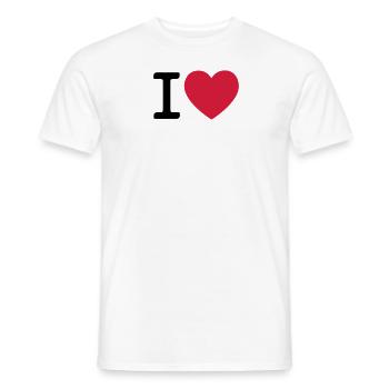 I LOVE Herz // Liebe // Valentinstag // Geburtstag - Männer T-Shirt - Weiß - Vorne - AI Model Male 178 dark (178cm)