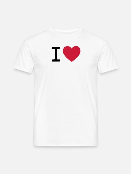 I LOVE Herz // Liebe // Valentinstag // Geburtstag - Männer T-Shirt - Weiß