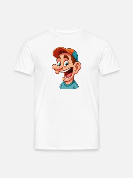 Lustiger Dude mit Cappy - Männer T-Shirt - Weiß