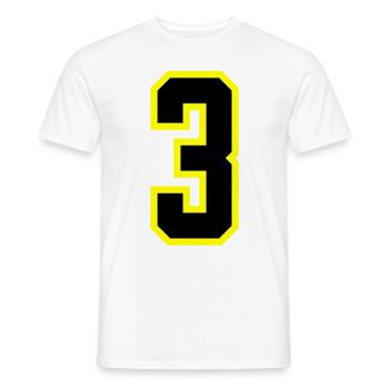 Justaucorps à 3 chiffres - T-shirt homme - blanc - Devant - AI Model Male 178 dark (178cm)
