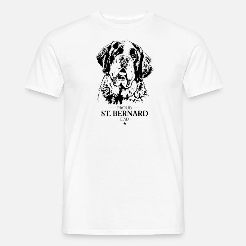St Bernard Dad Hunde Hund Bernhardiner Wilsigns - Mænd T-shirt - hvid