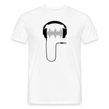 Kopfhörer DJ Club Musik Turntable Plattenspieler - Männer T-Shirt - Weiß - Vorne - AI Model Male 178 dark (178cm)