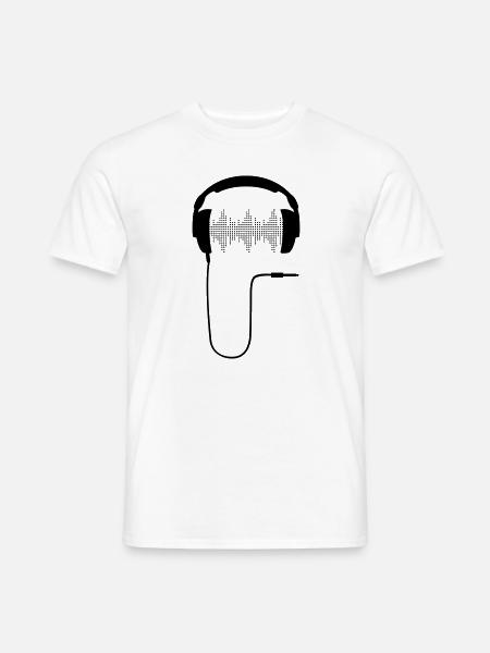 Kopfhörer DJ Club Musik Turntable Plattenspieler - Männer T-Shirt - Weiß