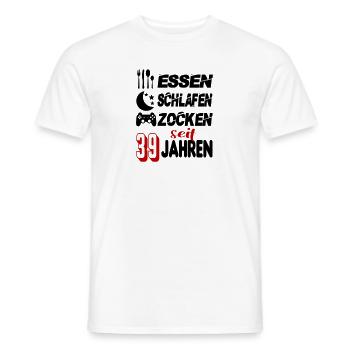 Geburtstag 39 Zocken Spielen Gaming Schlafen - Männer T-Shirt - Weiß - Vorne - AI Model Male 178 dark (178cm)