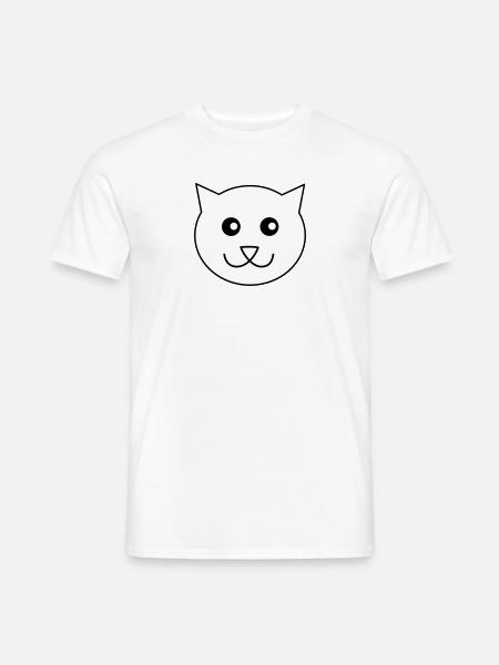 Katzen Gesicht - Männer T-Shirt - Weiß