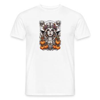 Fée de l’ombre de la lune avec des citrouilles - T-shirt homme - blanc - Devant - AI Model Male 178 dark (178cm)