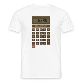 Calculateur d’énergie solaire rétro - T-shirt homme - blanc - Devant - AI Model Male 178 dark (178cm)
