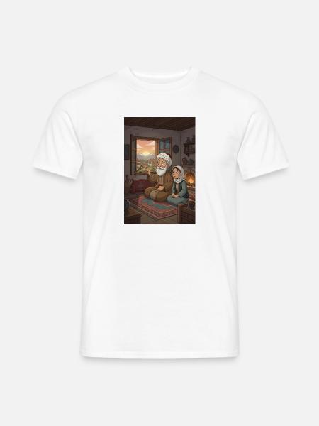 Nasreddin Hodscha & seine Frau: Häusliche Harmonie - Männer T-Shirt - Weiß