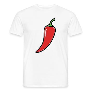 Chili Pepper Hot Comic - Men's T-Shirt - white - Front - AI Model Male 178 dark (178cm)