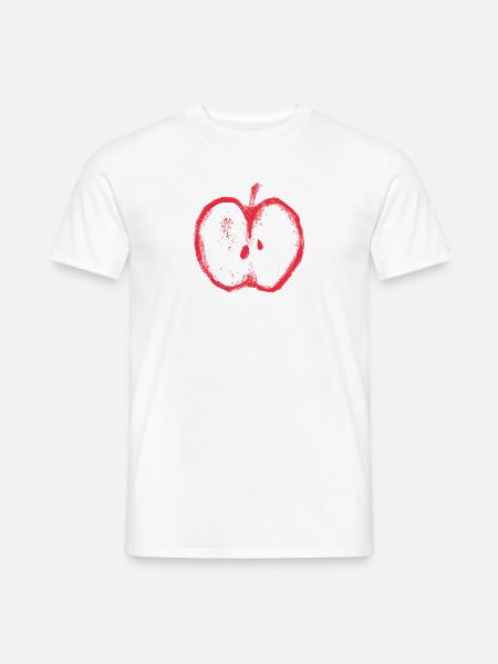 Roter Apfelschnitt Silhouette - Männer T-Shirt - Weiß