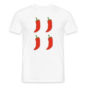 Vierfach Chili Muster - Männer T-Shirt - Weiß - Vorne - AI Model Male 178 dark (178cm)