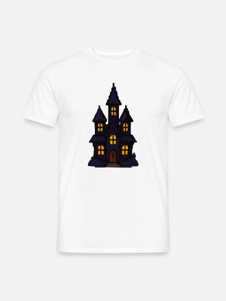 Spukschloss bei Nacht - Männer T-Shirt - Weiß