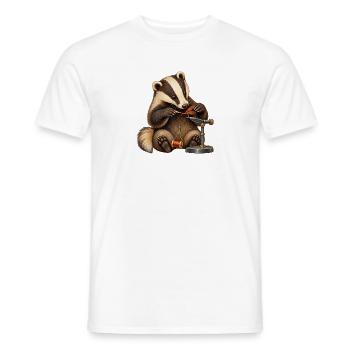 Dachs bindet eine Fliege - Männer T-Shirt - Weiß - Vorne - AI Model Male 178 dark (178cm)