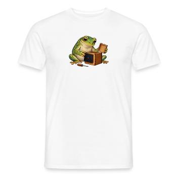 Frosch baut eine Lochkamera - Männer T-Shirt - Weiß - Vorne - AI Model Male 178 dark (178cm)