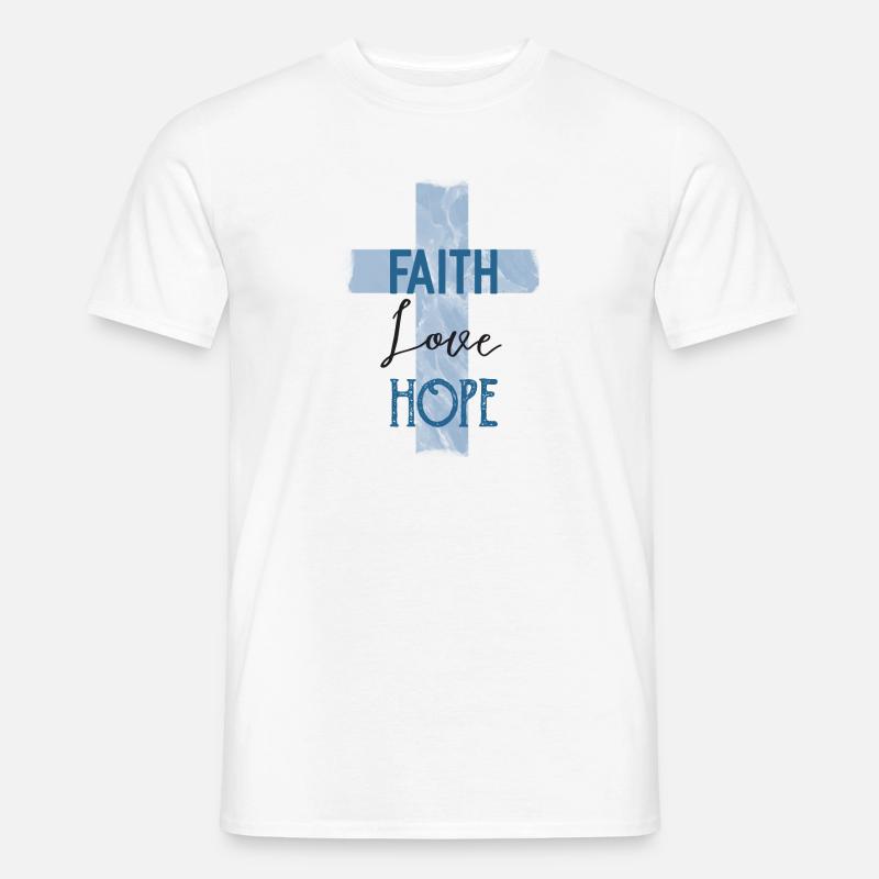 Glaube Liebe Hoffnung Konfirmation Geschenk - Männer T-Shirt - Weiß