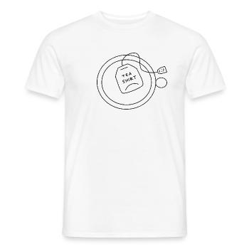 Tea Shirt Teebeutel mit Teetasse - Spruch - Männer T-Shirt - Weiß - Vorne - AI Model Male 178 dark (178cm)