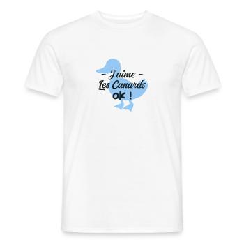 J'aime les canards Ok - T-shirt homme - blanc - Devant - AI Model Male 178 dark (178cm)