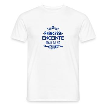 une princesse et enceinte - T-shirt homme - blanc - Devant - AI Model Male 178 dark (178cm)