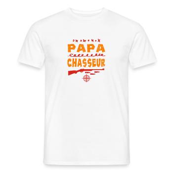 Papa Chasseur - T-shirt homme - blanc - Devant - AI Model Male 178 dark (178cm)