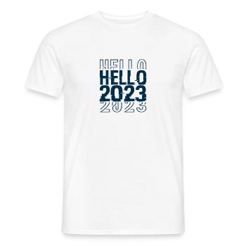 hello 2023 - T-shirt homme - blanc - Devant - AI Model Male 178 dark (178cm)