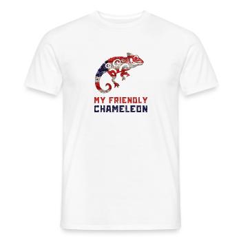My friendly chameleon with usa flag color - Men's T-Shirt - white - Front - AI Model Male 178 dark (178cm)