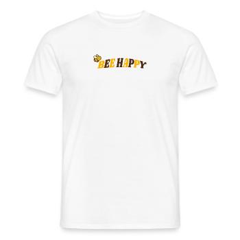 Bee Happy - Men's T-Shirt - white - Front - AI Model Male 178 dark (178cm)