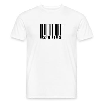 2015 - Men's T-Shirt - white - Front - AI Model Male 178 dark (178cm)