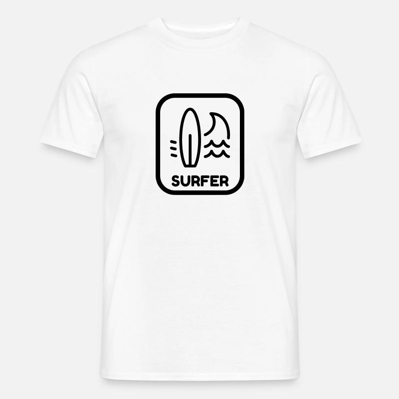 surf / surfeur / surfer / plage - T-shirt homme - blanc