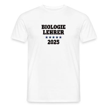 Biologie Lehrer 2025 Biolehrer Biologielehrer Bio - Männer T-Shirt - Weiß - Vorne - AI Model Male 178 dark (178cm)