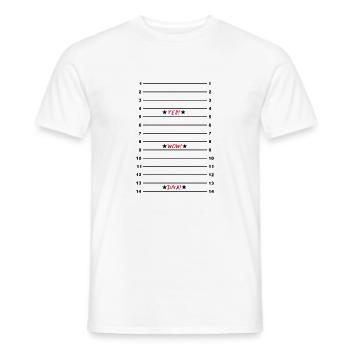Yes Wow Diva Length Check T-Shirt - Men's T-Shirt - white - Front - AI Model Male 178 dark (178cm)