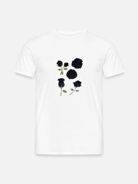 Black Roses - Watercolor - Männer T-Shirt - Weiß