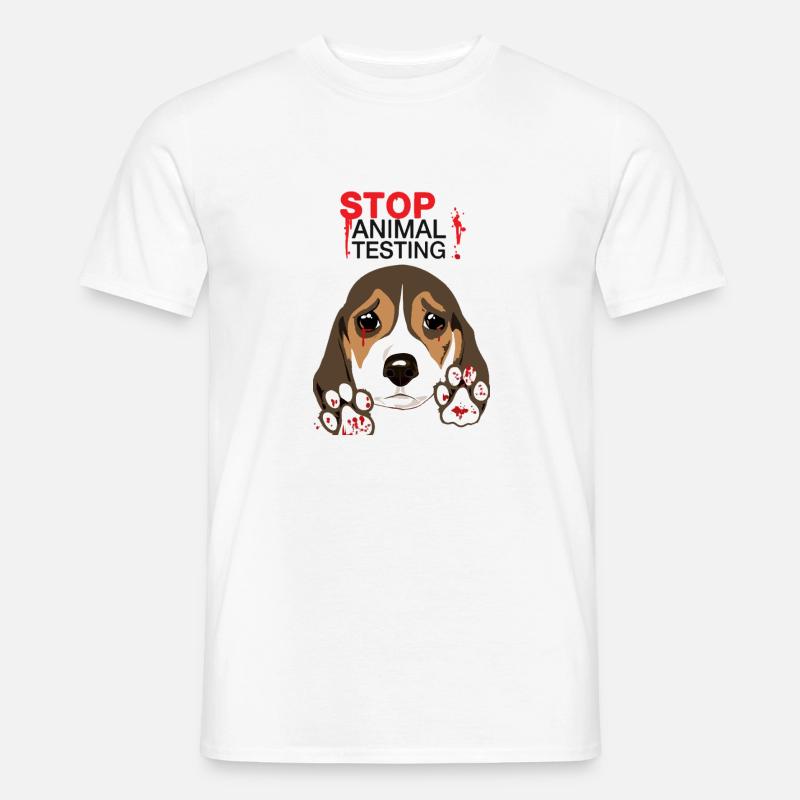 STOP ANIMAL TESTING - Männer T-Shirt - Weiß