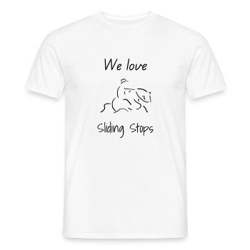 We love Sliding Stops - Men's T-Shirt - white - Front - AI Model Male 178 dark (178cm)