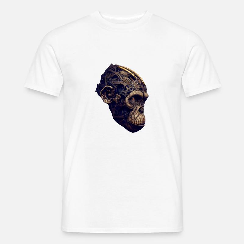 Fortschrittliche Evolution: Der Affe trifft KI - Männer T-Shirt - Weiß