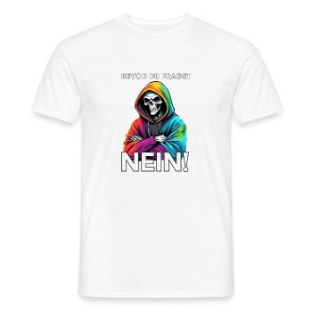 Bevor du fragst NEIN Lustiger Spruch - Männer T-Shirt - Weiß - Vorne - AI Model Male 178 dark (178cm)