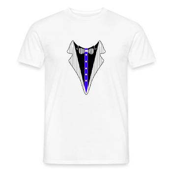 tuxedo hemd - Männer T-Shirt - Weiß - Vorne - AI Model Male 178 dark (178cm)